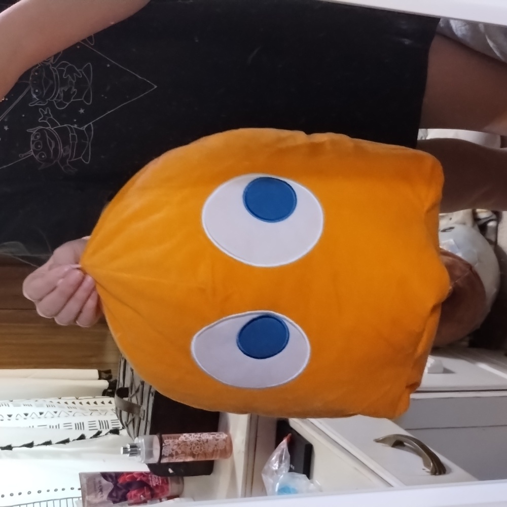 Orange Pacman Ghost plush